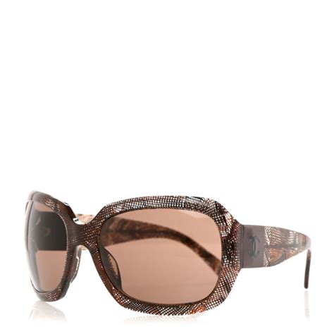 CHANEL Acetate CC Lace Effect Sunglasses 5146 Brown